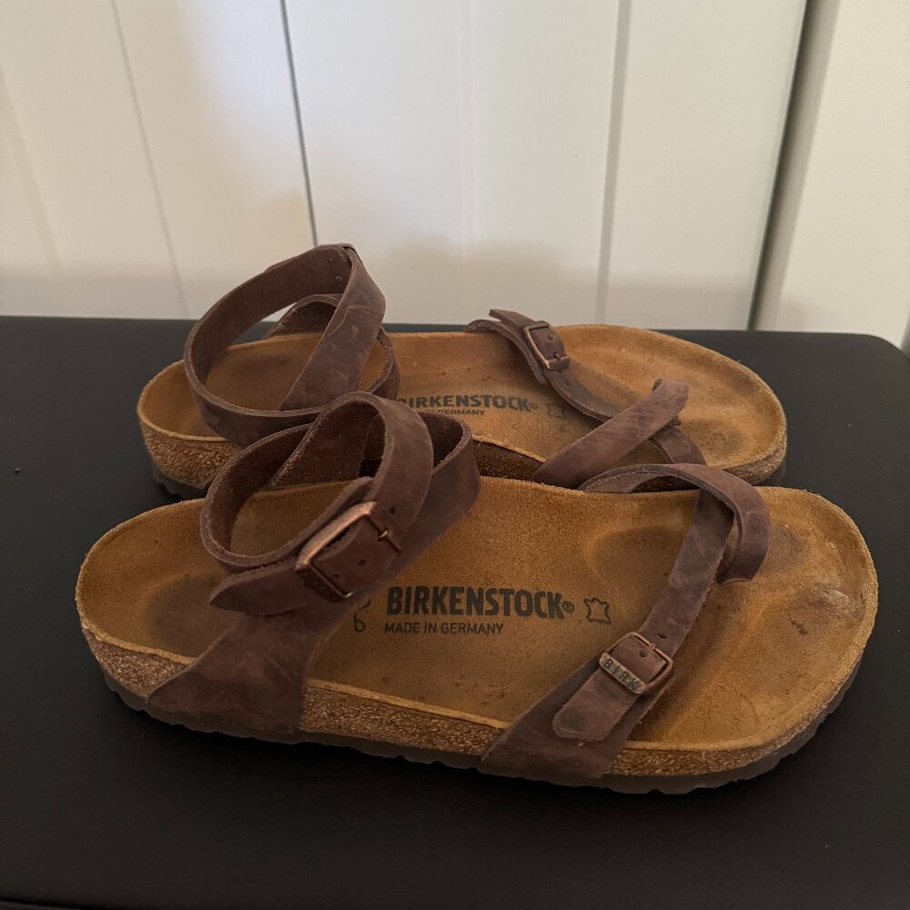 Birkenstock Brown Leather Strappy Sandals